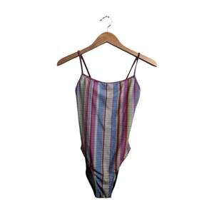 Women’s Summer Salt Striped One Piece Swimsuit Colorful Size 2